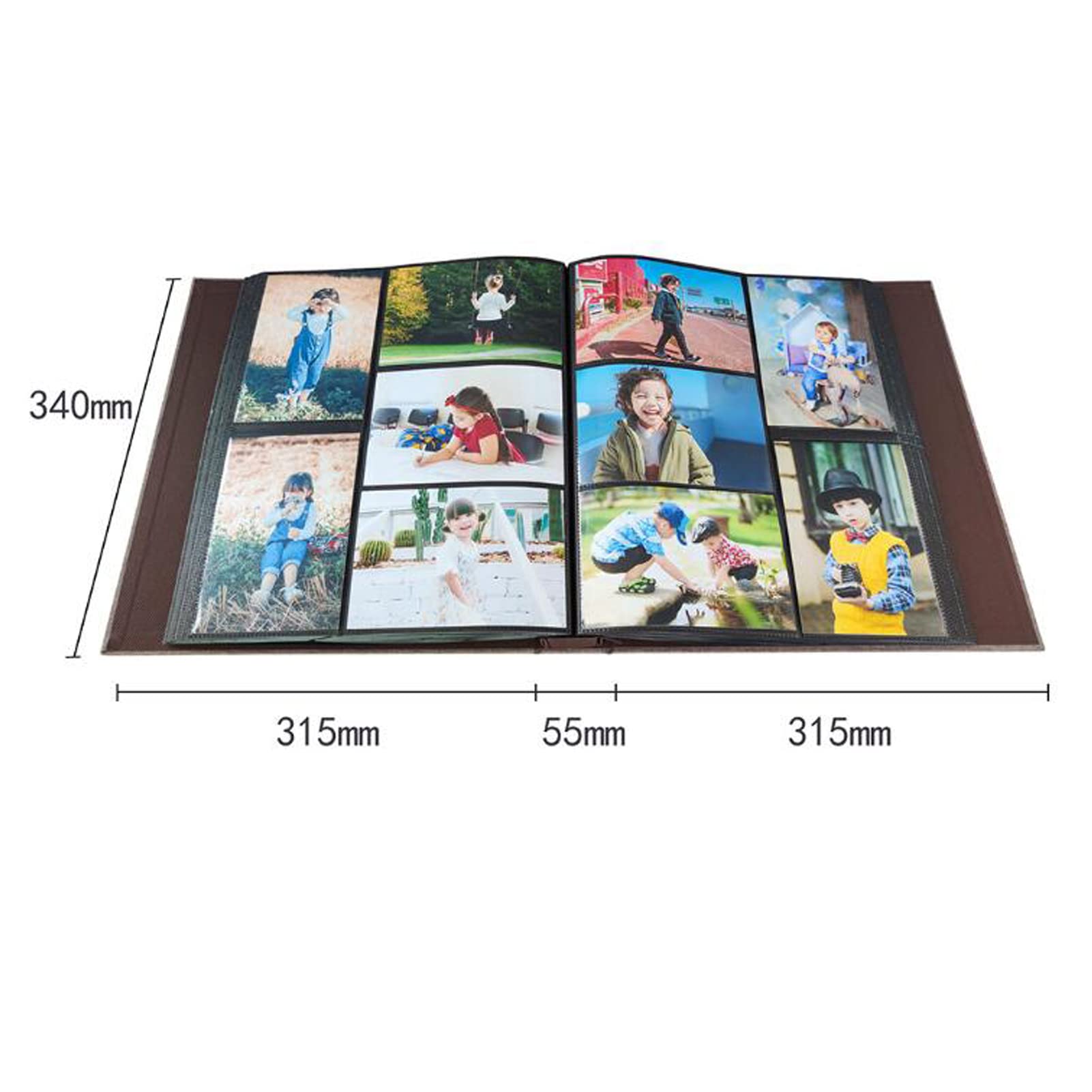 Album photo de 15,2 cm avec couverture en cuir - Grande capacité - 600 pochettes - Album photo pour famille, mariage, vacances