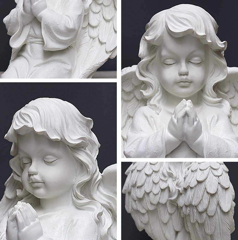 Oyrcvweuy Angelo in preghiera statua in resina Angeli Figurine per la decorazione domestica della chiesa Artigianato in preghiera statue e figurine di angelo