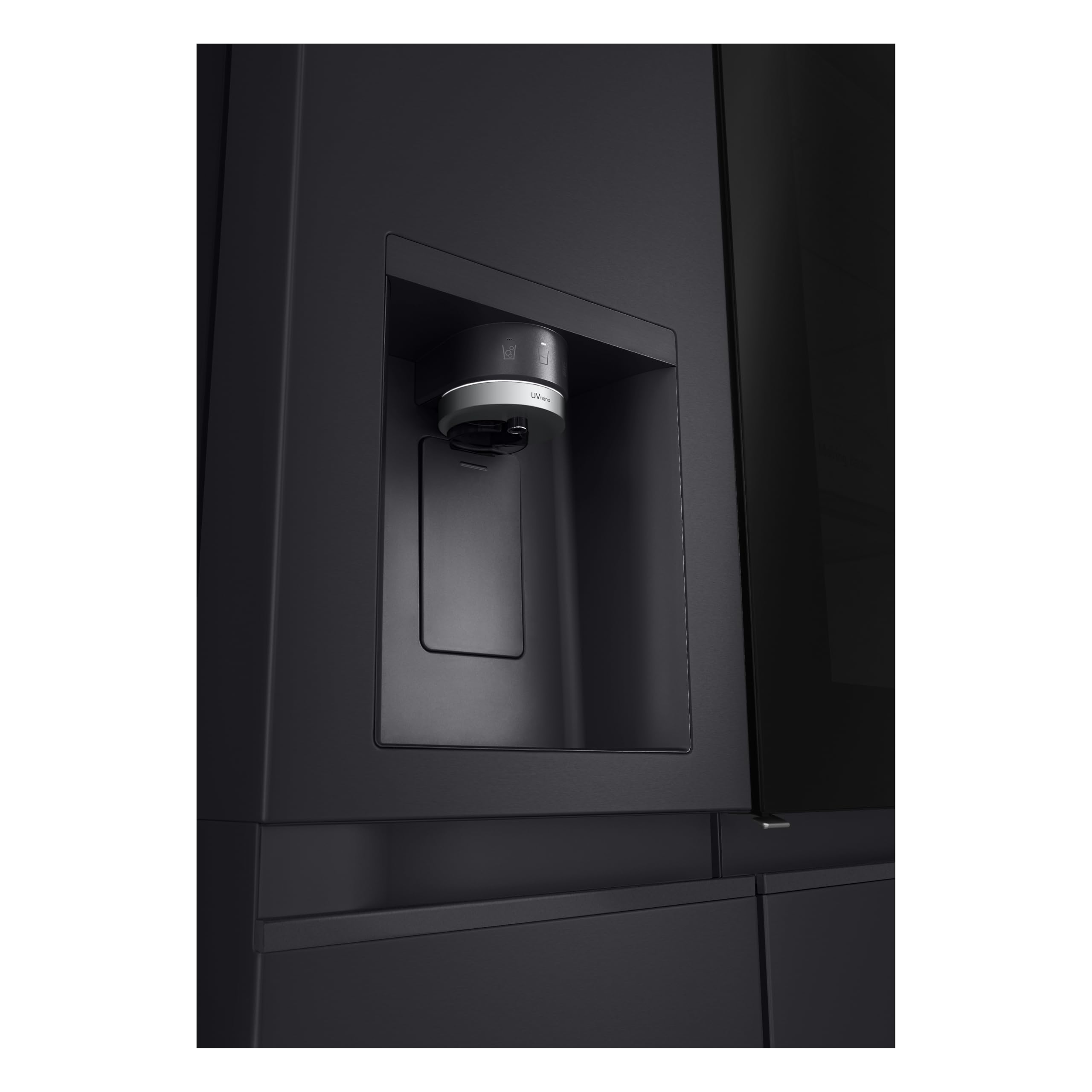 LG GSXE91EVAD Frigorifero Americano InstaView, Classe D, 628 L, Wi-Fi, Dispenser Acqua UVnano Senza Allaccio, Tecnologia Door e Linear Cooling, Acciaio Nero