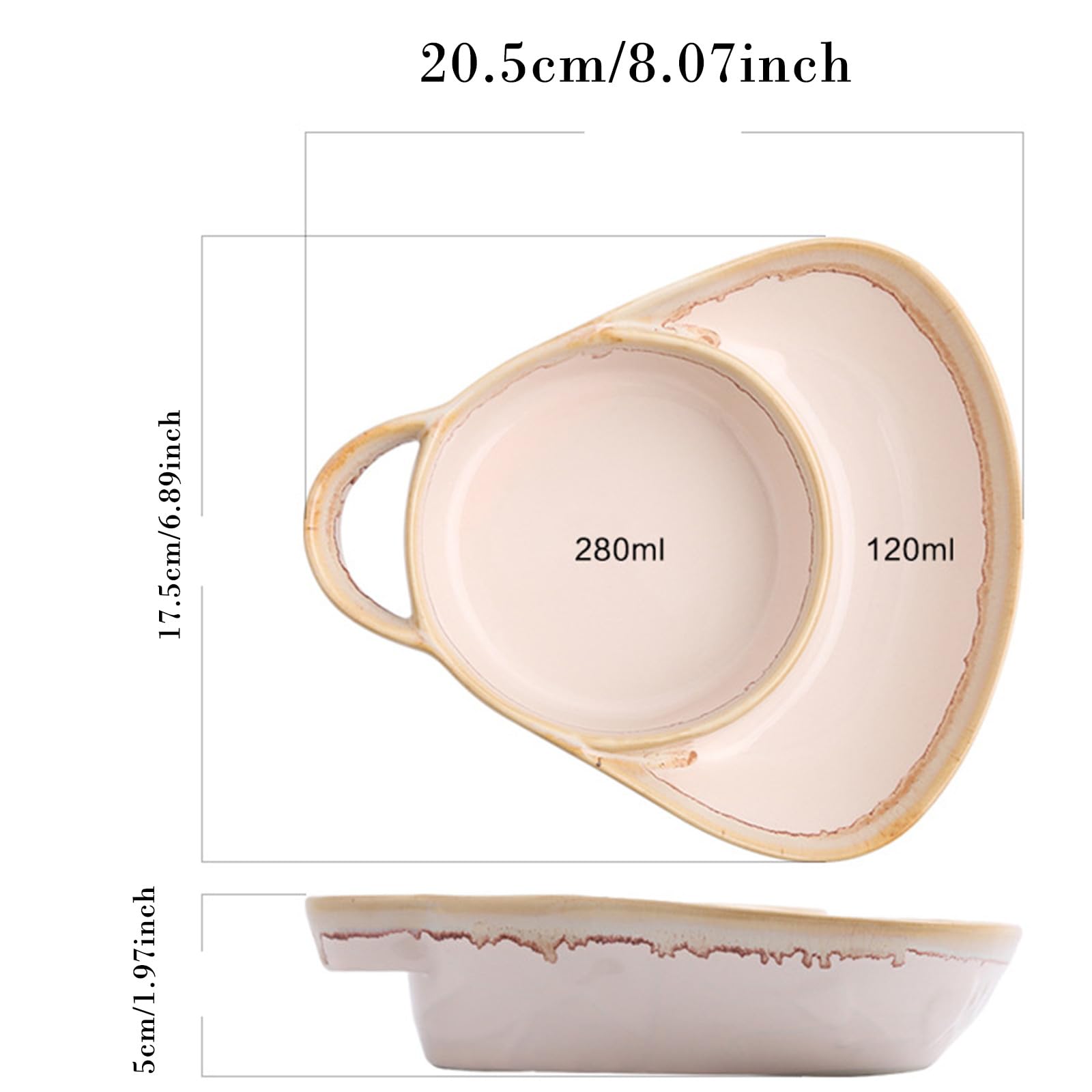 Ensemble bol à soupe et à sandwich en céramique avec porte-pain, rouge