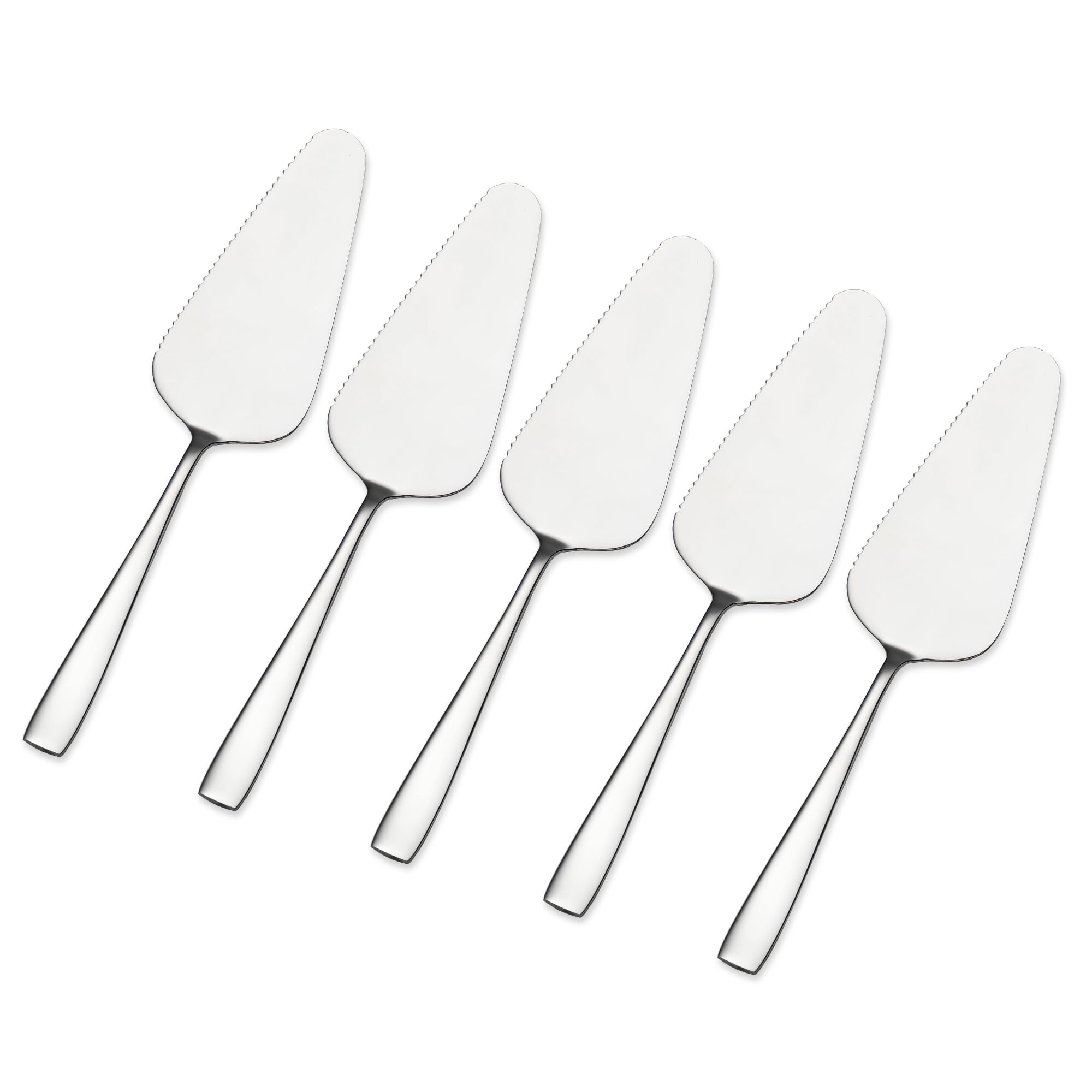 Kucensi Cake Server Set Stainless Steel, 5 Pieces Cake Shovel Stainless Steel Polished Cake Shovel Cake Knife with Serrated Edges, Cake Knife Set for Kitchens Restaurants Parties
