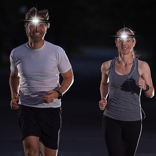 Miniatura 6 de Macarrie 30 linternas LED para adultos, para exteriores, Mardi Gras, con diadema ajustable, impermeables, con 3 modos, 90 pilas AAA para frente,