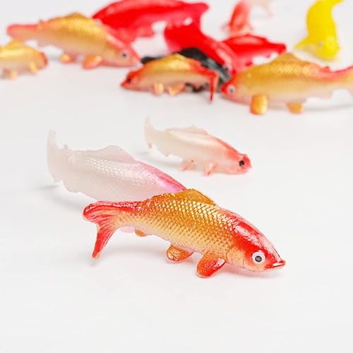 Miniatura 3 de X Hot Popcorn 40 piezas Mini Koi Fish Mini Goldfish Figuras Miniatura Koi Fish Tiny Goldfish Fairy Garden Supplies