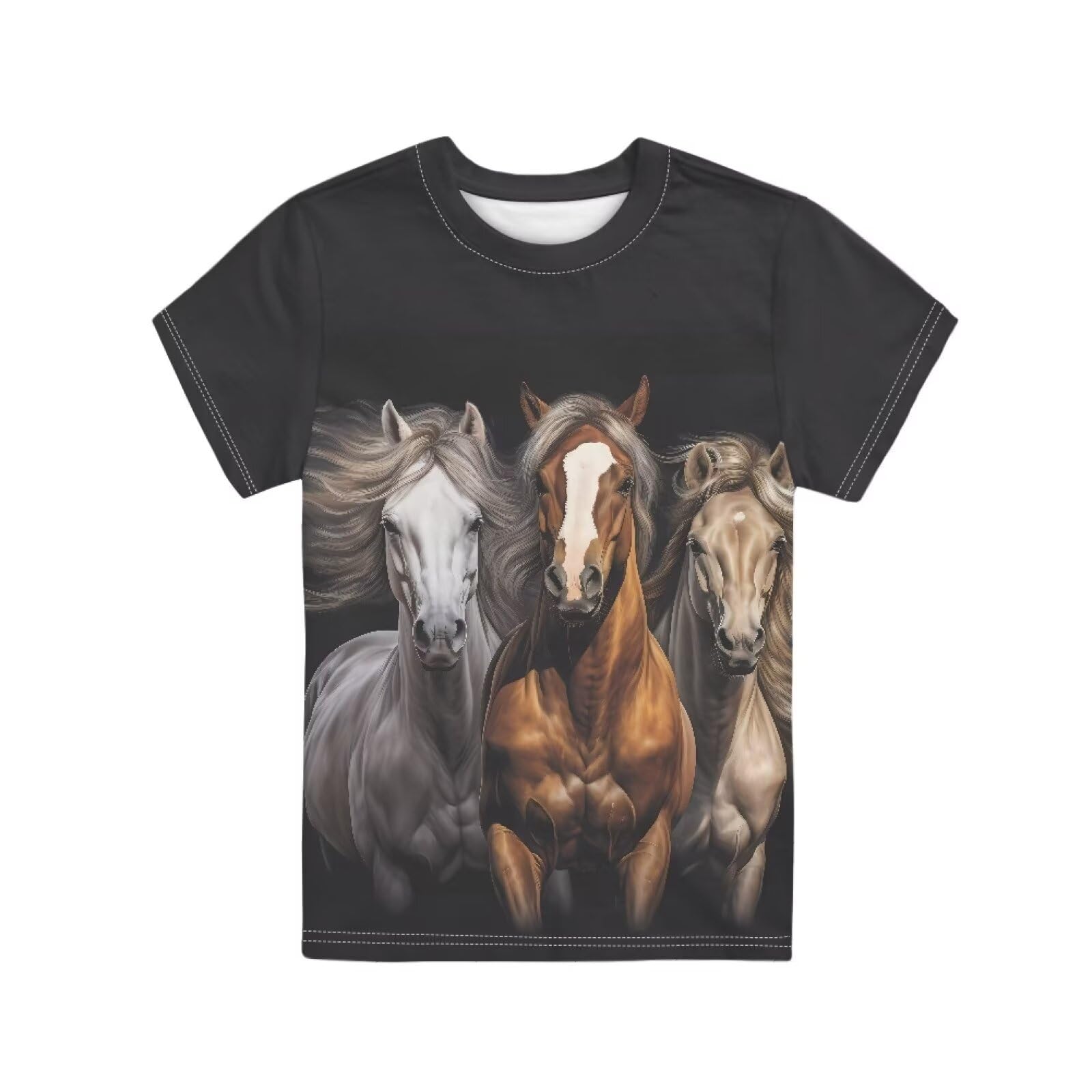 JEOCODY Boys Girls Graphic Tees Funny 3D Printed Short Sleeve T-Shirts 3-16T