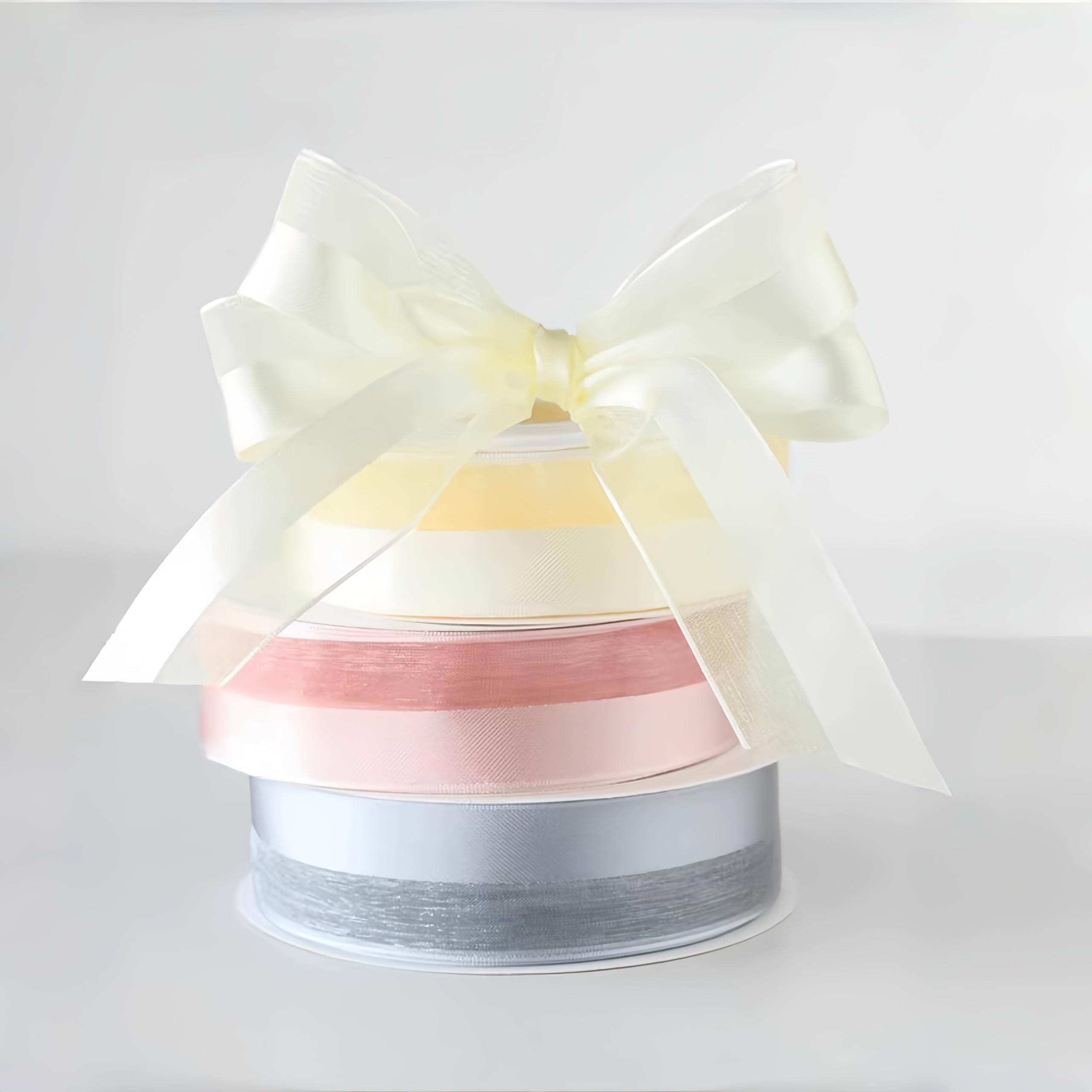 ROSTEEN Ribbons for Crafting - 25mm Organza, Chiffon, Satin Ribbons for Gift Wrapping Hair, Wedding Car, Cake Decoration (Gray) - Image 3