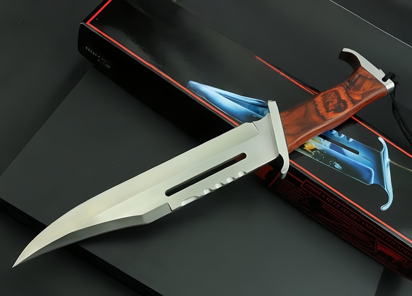 Generico FARDEER KS21 Coltello Esterno Fisso, Coltello da Caccia Lama Fissa, Tang Pieno, Coltello di Sopravvivenza Tagliente con Fondina, Coltello Bushcraft con Manico G10, Coltello da Cintura