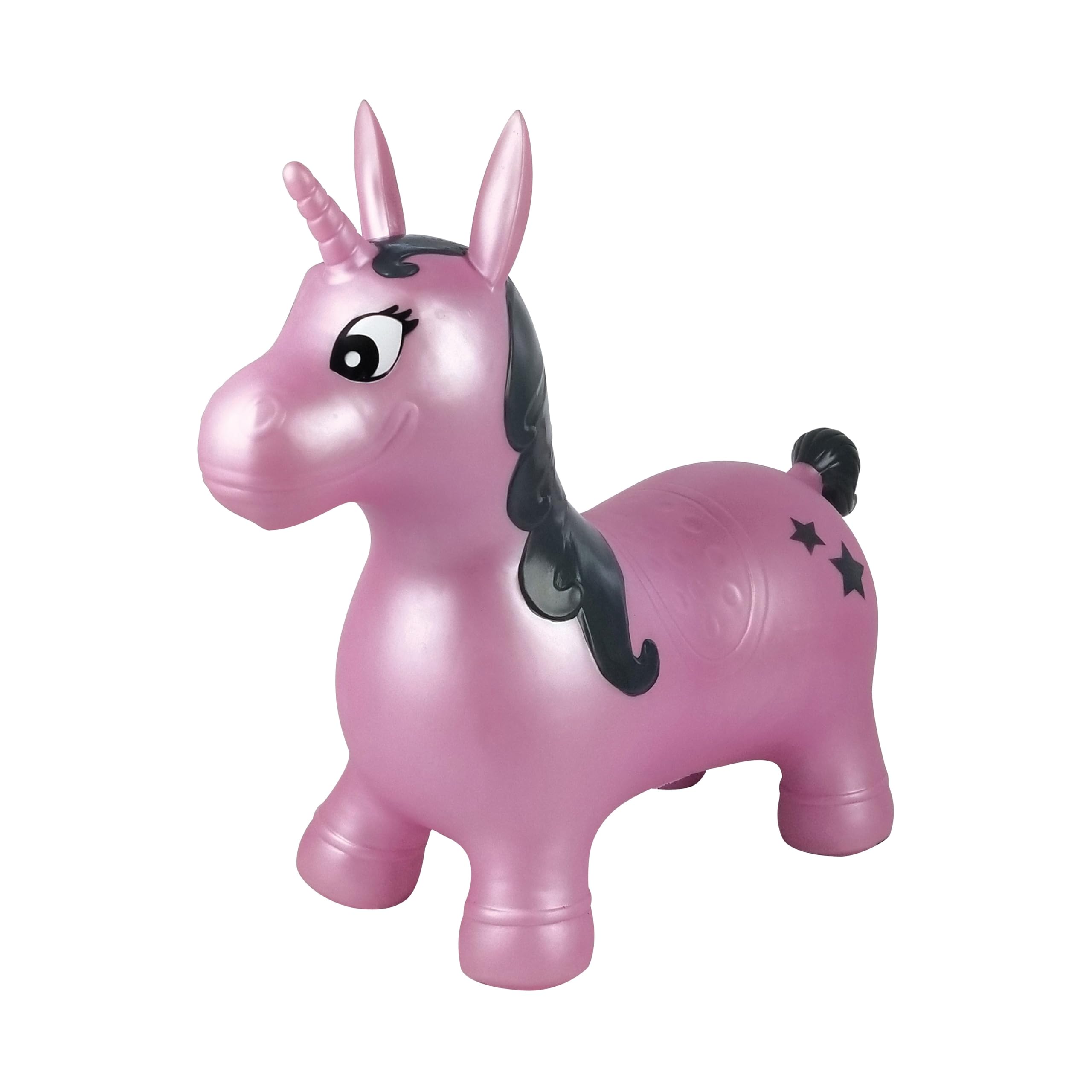 LEXIBOOK, Inflatable Jumping Unicorn, for indoor and outdoor use, balance and motor skills development, Hand pump included, safe and resistant plastic, Pink, BG050UNI
