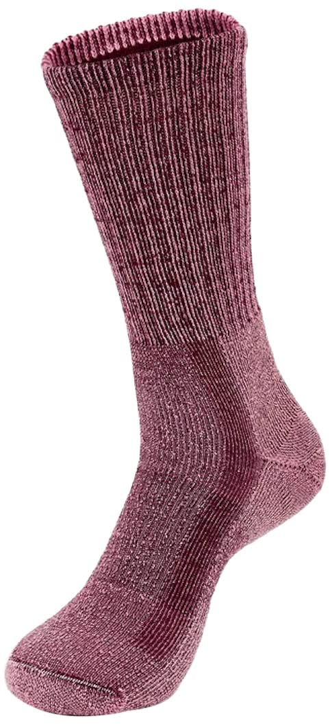Thorlos Womens Hiking Moderate Cushion Crew, Dusty Rose, Large