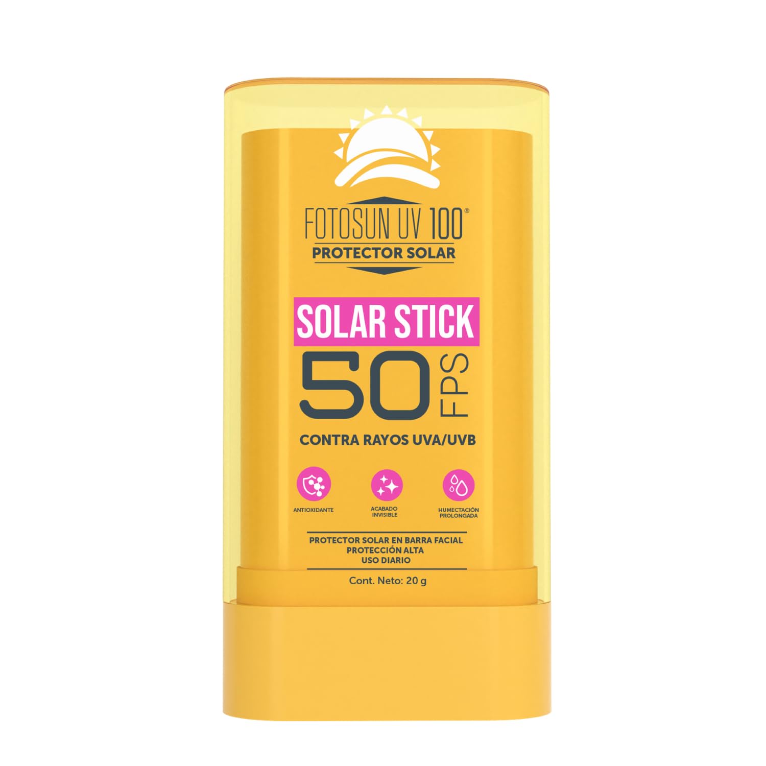 FOTOSUN UV 100 Solar Stick FPS 50 – Protector Solar Facial en Barra con Protección UVA/UVB y Luz Azul, Bloqueador Solar Portátil de Fácil Aplicación para Uso Diario y Viaje
