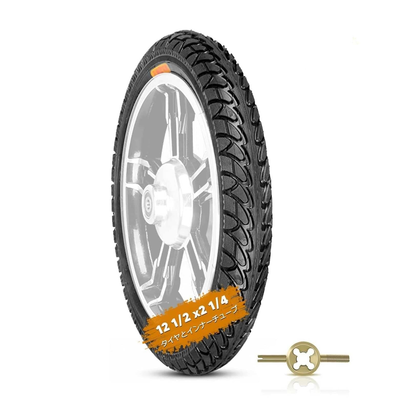 12 1/2 x 2 1/4 (57-203) Opona i Wewnętrzna Rura, Przeciwprzepuklinowa do Rowerów Skladanych, Skuterów Elektrycznych i Mopedów, Wytrzymała, Wysoka Utrata Powietrza, Łatwa Instalacja