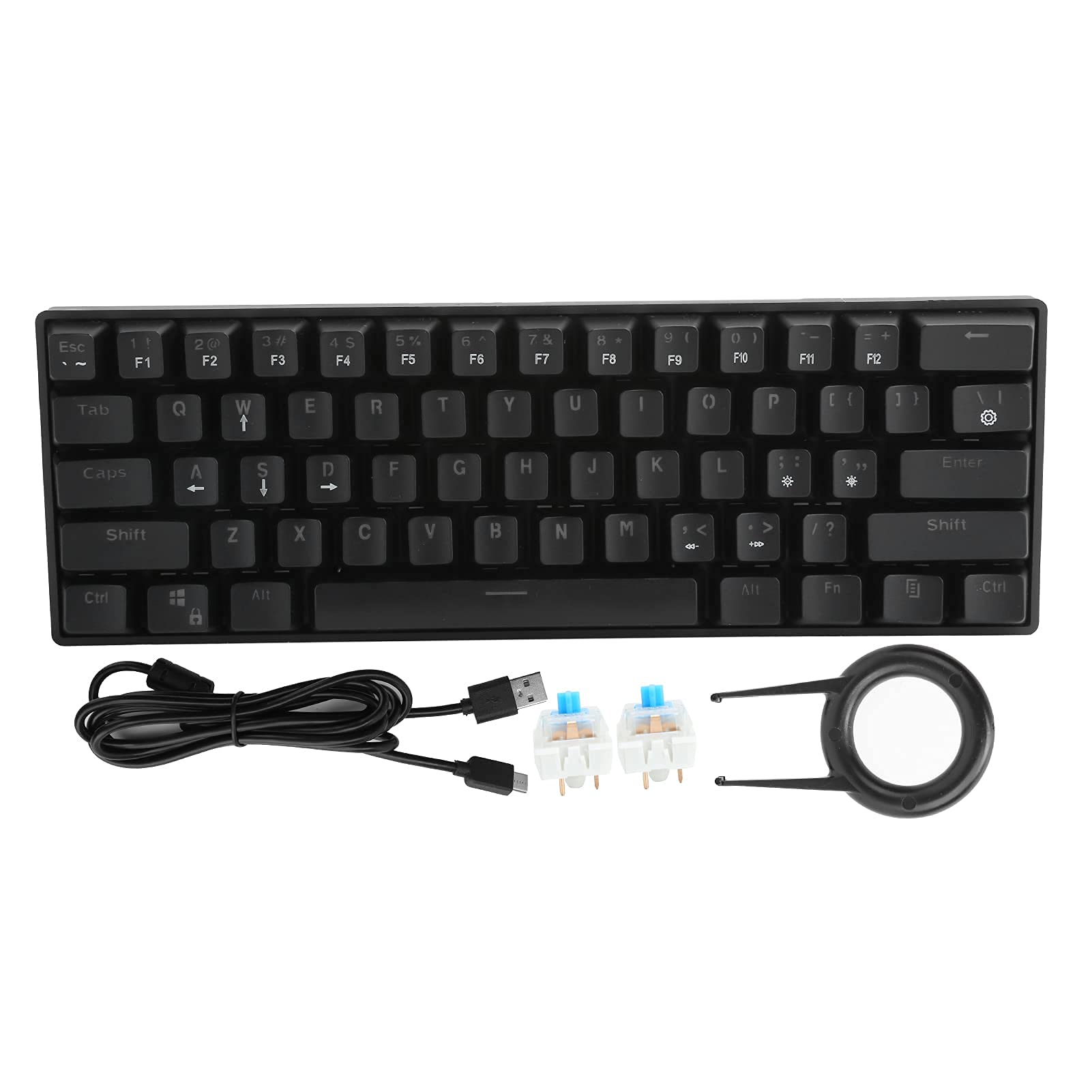 Tastiera meccanica Interruttore blu cablato a 61 tasti Type‑C RGB Gaming Home Office Computer Supplies Tastiera da gioco meccanica
