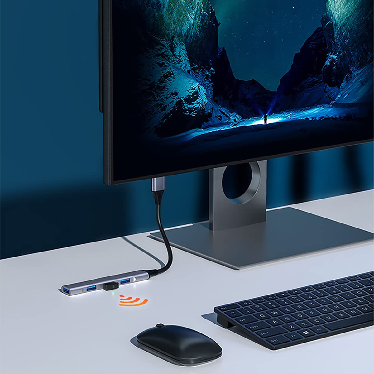 Hub USB Adaptateur multiport 4 en 1 USB 3.0 3 Ports USB 2.0 pour Macbook Pro Windows