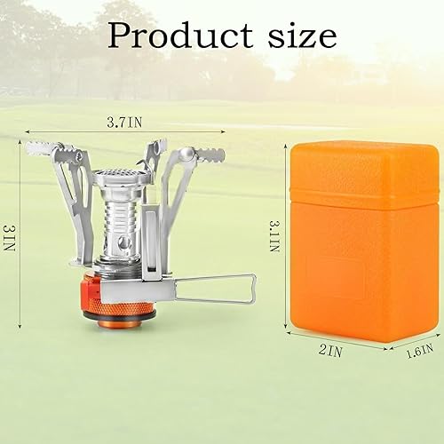 Miniatura 2 de Estufa de camping portátil para mochileros, estufa de senderismo especializada con encendido piezoeléctrico soporte estable resistente al viento,