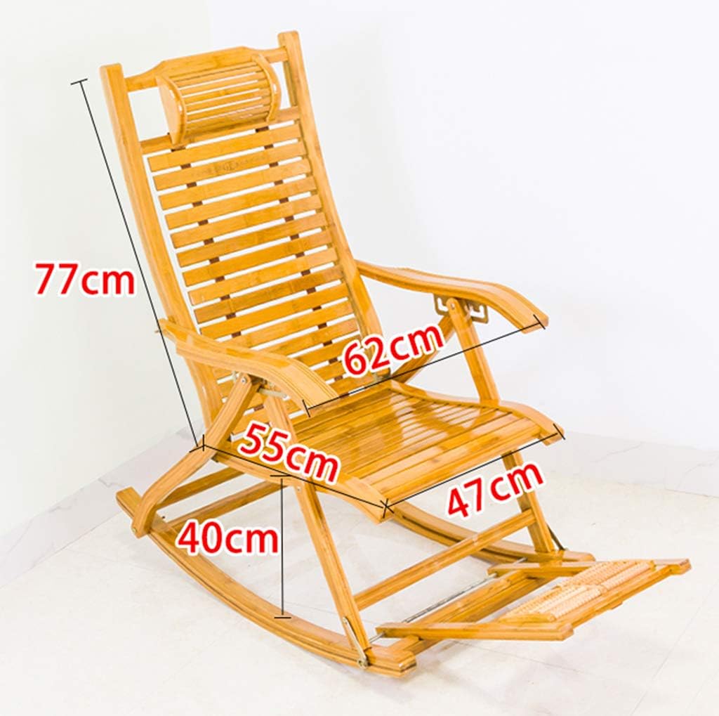 Outdoor Rocking Chairs Garden Leisure Bamboo Chair Folding Lawn Lounge Chairs Reclining Chair Patio Zero Gravity Chair Sun Lounger Recliner