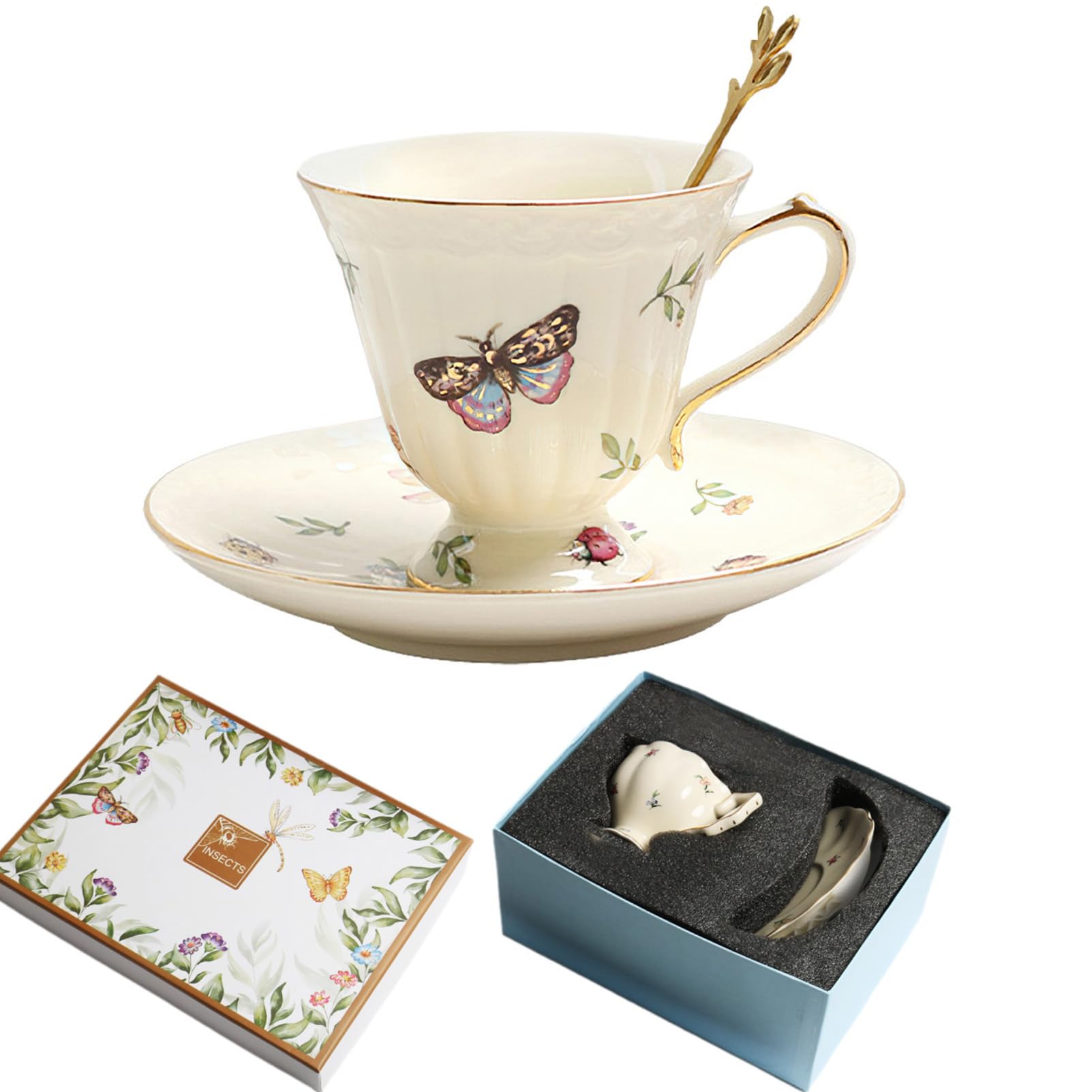 Tasse à thé et soucoupe porcelaine 250ml tasse café céramique coffret cadeau