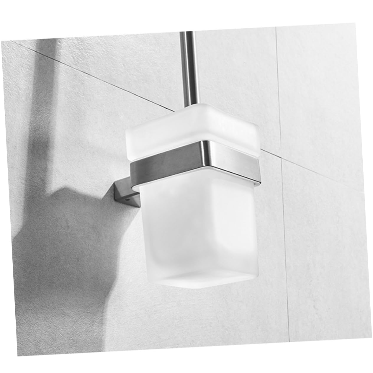 Portaescobillas de Baño Cepillo de Limpieza de Acero Inoxidable 304 | Diseño Montado en Pared, Color Plata, para Baños del Hogar y Oficina, Uso en Hotel, Accesorios de Baño
