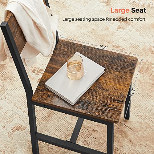 Vasagle Dining Chair Set Of 2, Industrial Accent Chairs, Steel Frame, For Dining Room, Living Room, Kitchen, Rustic Brown And Black Uldc092B01V1 #TOP5