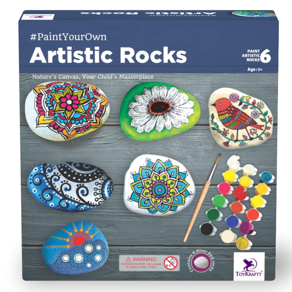 Sponsored Ad - TOYKRAFTT Rock Painting Art N Craft, Stone Rock Painting Kit, Pebbles for Painting Kit for Kids, Gifts for Kids 7+ Years Old - Artistic Rock Painting, Multicolor