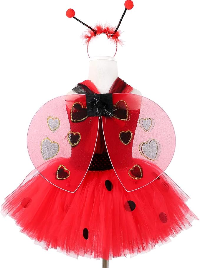 Amazon.com: Ladybug - Vestido de tutú para niñas para Halloween, fiesta de  cumpleaños : Ropa, Zapatos y Joyería