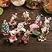 LUCKSTAR 10pcs Micro Landscape Flowerpot Resin Christmas Crafts Decor Small Ornaments Miniature Resin Decoration Artificial Small Animal Santa Claus Tree Ornaments Bonsai DIY Toys