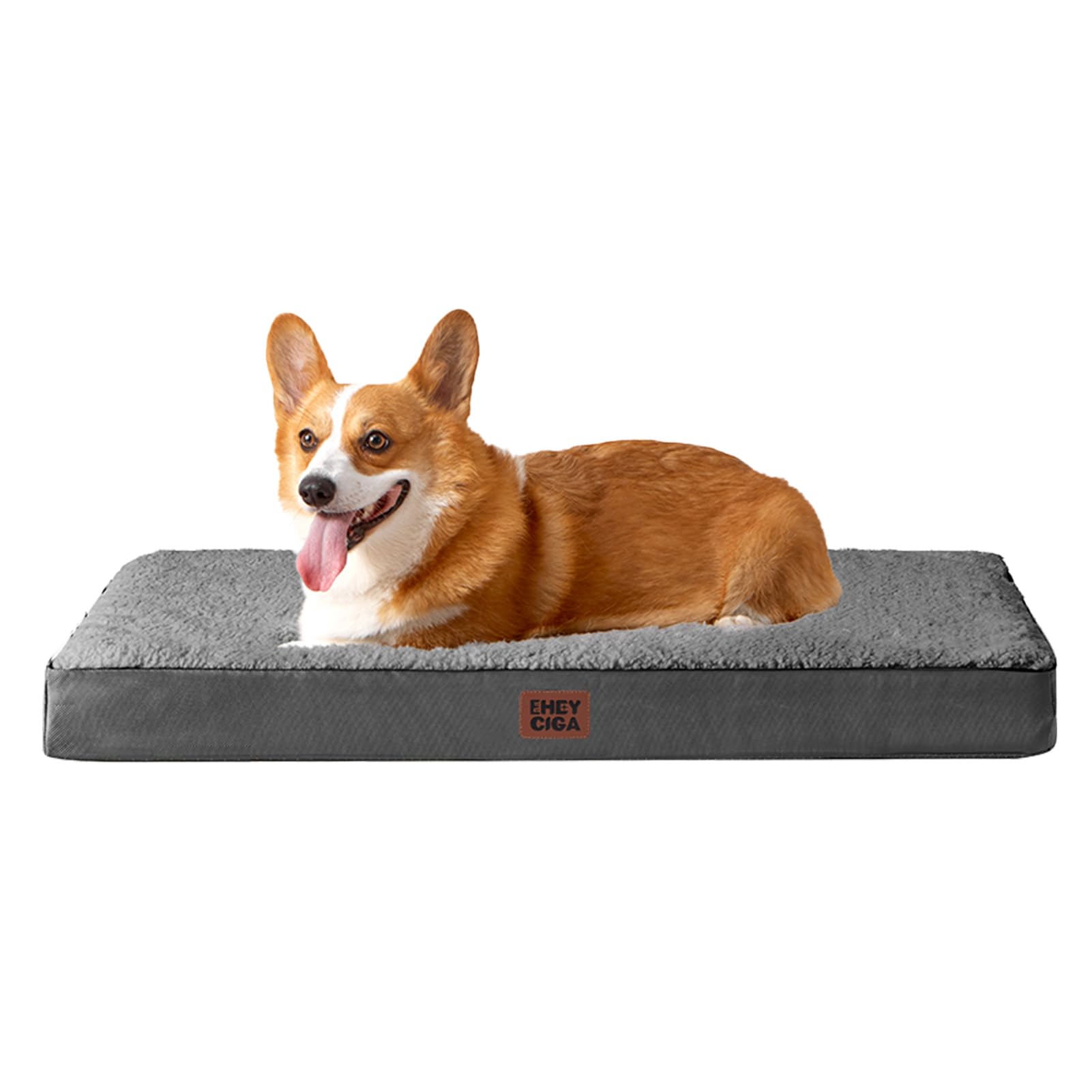 EHEYCIGA Cuccia Cane Interno Taglia Media, (89L x 58W cm) Ortopedica Cuscino per Cani, Cuscino Cane Sfoderabile e Lavabile, Ortopedico Lettino per Cani, Orthopedic Dog Bed, Grigio