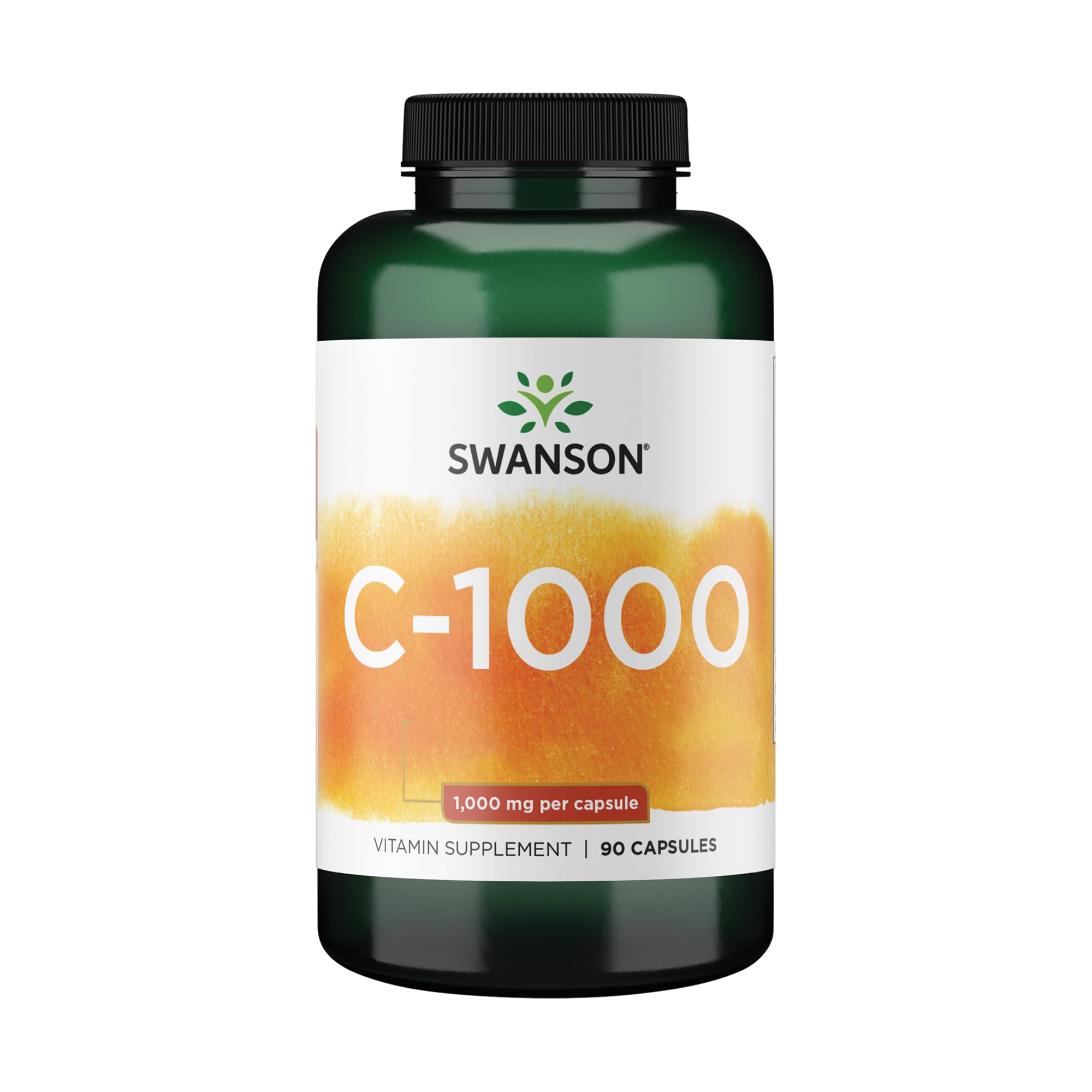 Swanson Vitamin C w/Rose HIPS - Herbal Supplement Promoting Skin Health, Heart Health & Immune System Support - Natural Formula Promoting Protection & Wellness - (90 Capsules, 1000mg Each)