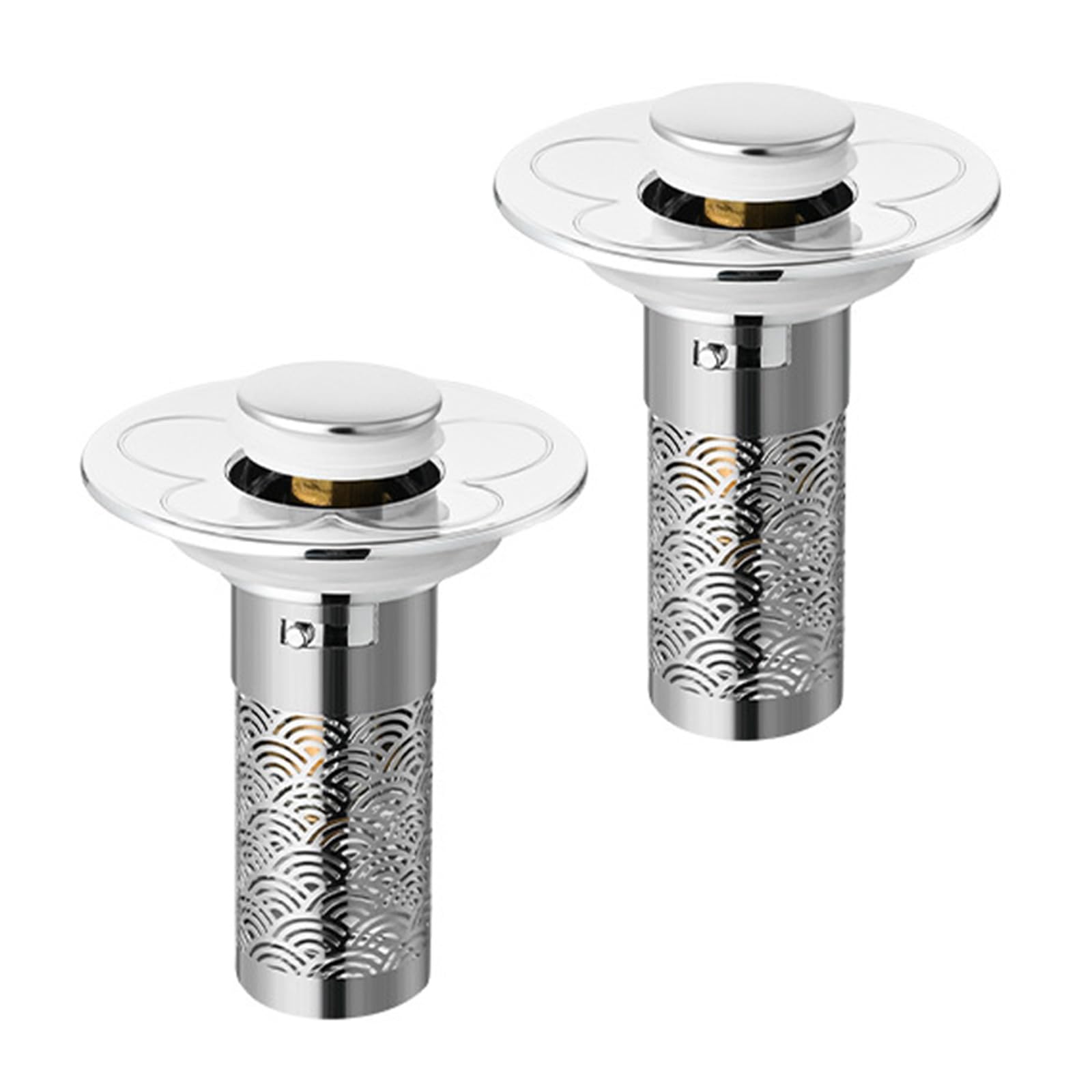 General Bathroom Sink Drain Plugs Press Appear Mechanism Hair Catcher Upgrades Tool Without Installation for Household Quick Install Drain Stoppers