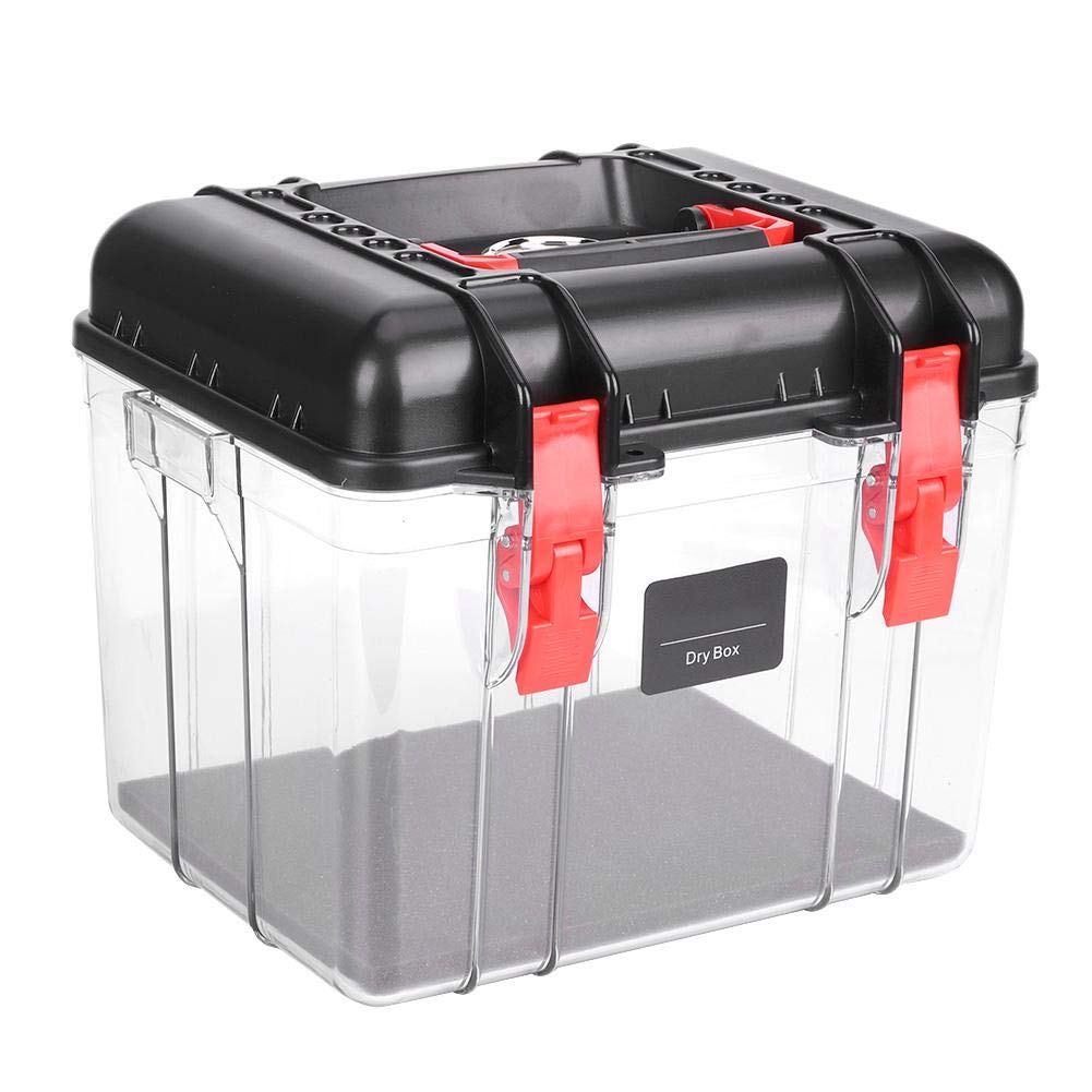 Yunir Caja a Prueba de Humedad para cámara Digital, Estuche a Prueba de Humedad para Equipo fotográfico Negro de plástico portátil, Caja de Almacenamiento a Prueba de Moho de Secado y Sellado