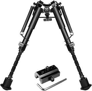 West Lake 6"- 9" Carbon Fiber Rifle Bipod with Picatinny Adapter, Layered Composite Bipod for Hunting and Precision Shooting - West Lake