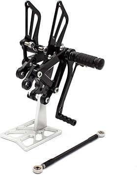 FXCNC CNC Billet Motorcycle Rearset Foot Pegs Rear Set Footrests Fully Adjustable Foot Boards Compatible with Ninja ZX6R ZX-6R 636 ZX636 2003 2004