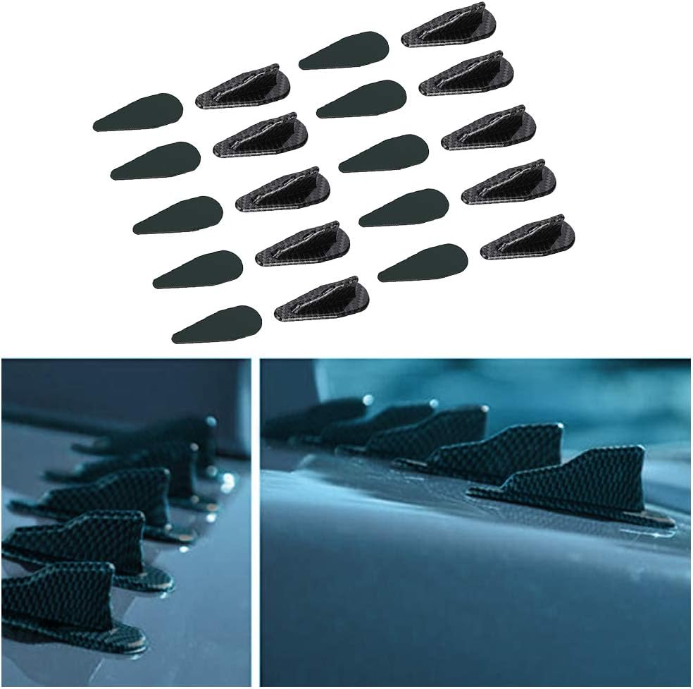 10PCS Vortex Generator Kit Shark Fins Spoiler Wing Roof Spoiler Roof Carbon Fiber Vortex Fin