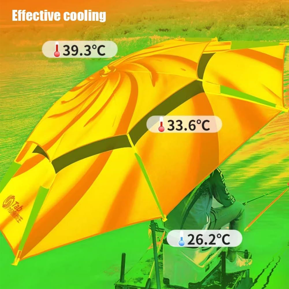 210 cm Składany Parasol Kempingowy UV50+, Przenośny Parasol Wędkarski Wiatroodporny Wodoodporny, Parasol Podróżny z Kotwicą