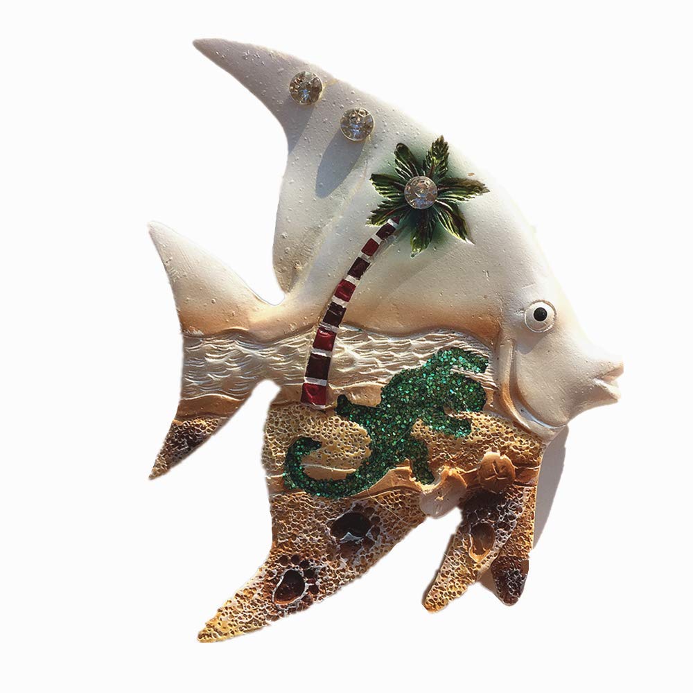 Muyu Magnet Souvenir Sea Fish Shape 3D Fridge Boracay Maldives Bali Jamaica Travel Gift Home Kitchen Decoration ic Sticker Ocean Scenery Refrigerator Collection