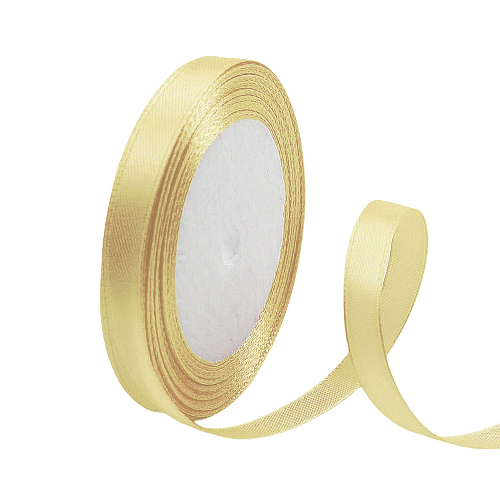 Champagne Gold Satin Ribbon 10mm, 23 Meters Champagne Fabric Ribbons Double Sided Silk Ribbons for Gift Wrapping, Crafting, Hair Bows, Balloons, Wreaths, Cakes, Wedding Party, Christmas Decoration — view 98