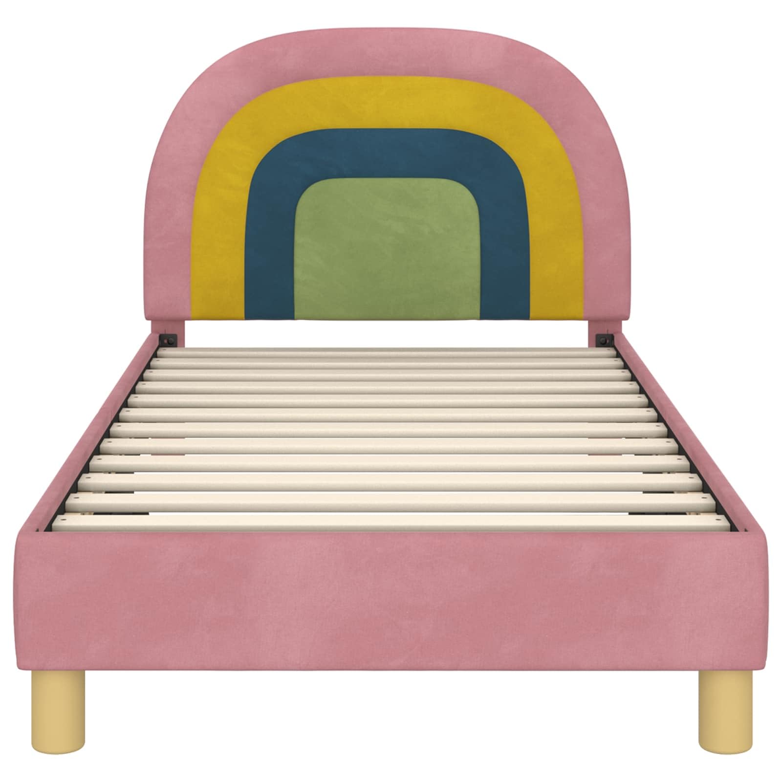 vidaXL Cadre de lit pour Enfants avec tête de lit Rose 80 x 160 cm, Cadre de lit Moderne, tête de lit Chic, Meubles durables, Design stylé, Gain de Place, Style Fonctionnel