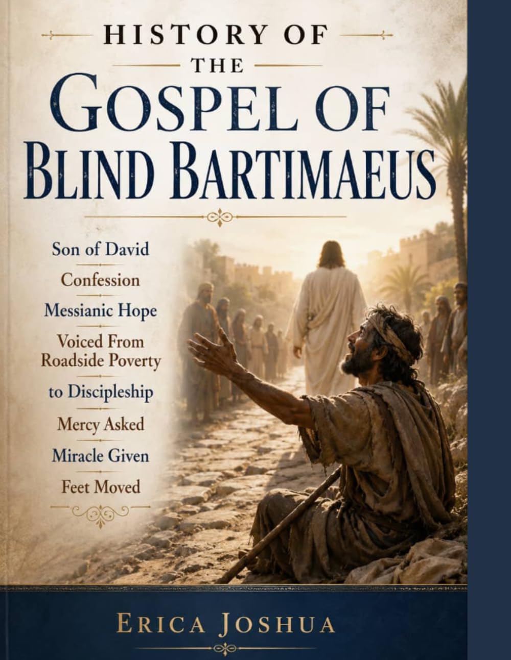HISTORY OF THE GOSPEL OF BLIND BARTIMAEUS:: Son of David Confession Messianic Hope Voiced From Roadside Poverty to Discipleship Mercy Asked Miracle Given Feet Moved