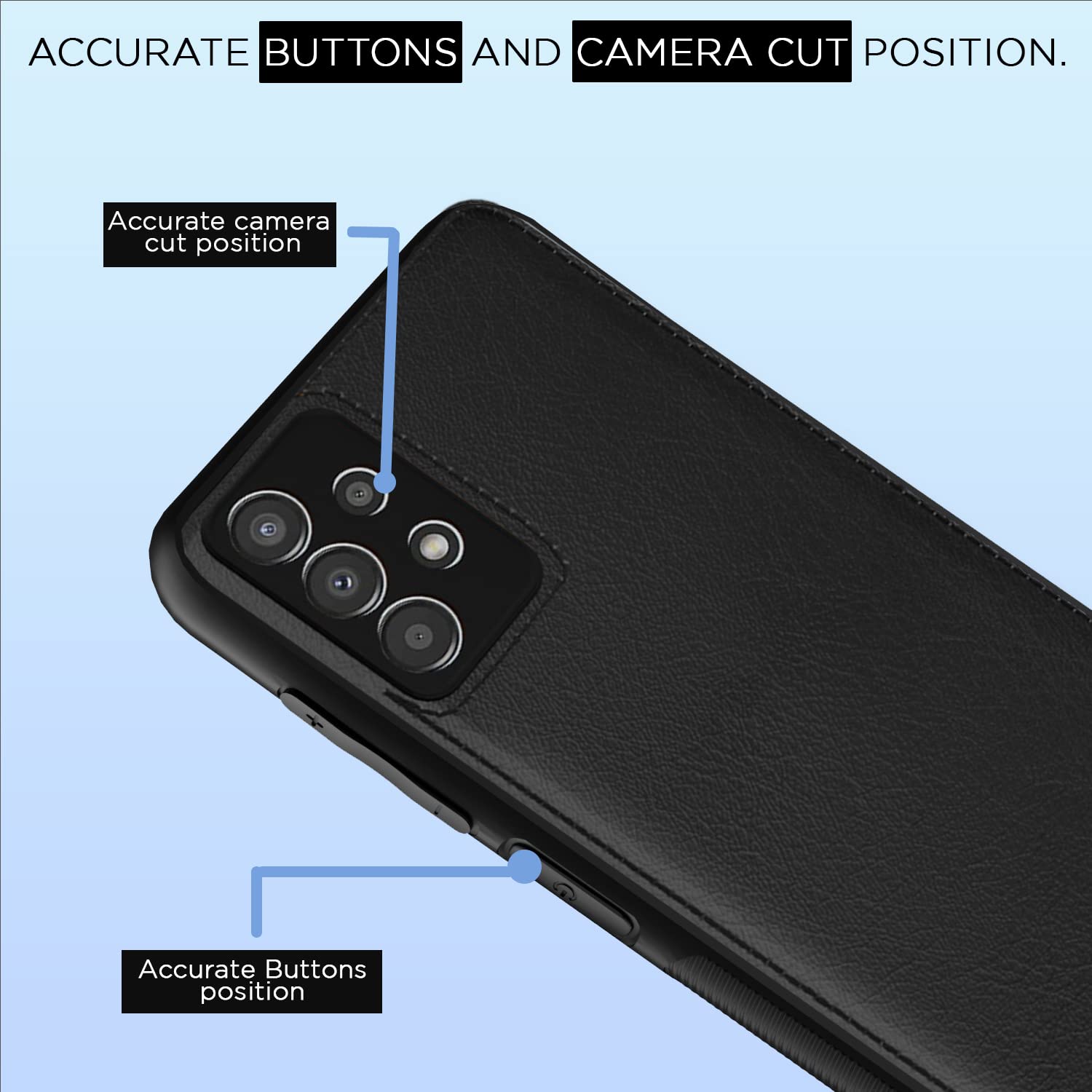 Pikkme Samsung Galaxy A33 5G Back Cover | Flexible Pu Leather | Full Camera Protection | Raised Edges | Super Soft-Touch | Bumper Case for Samsung Galaxy A33 5G (Black) 4