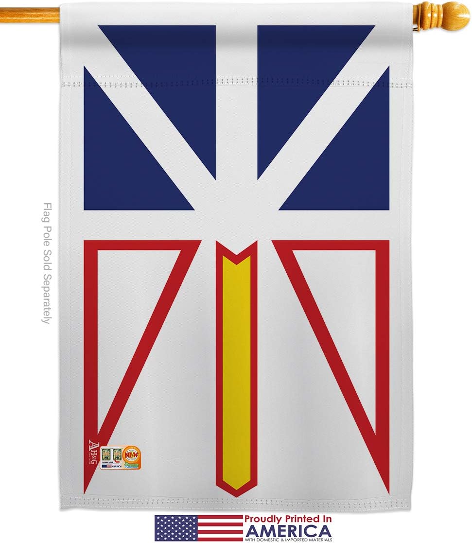 Newfoundland House Flag Regional Canada Provinces Canadian Territories Region Country Particular Area Small Decorative Gift Yard Banner Made In USA 28 X 40