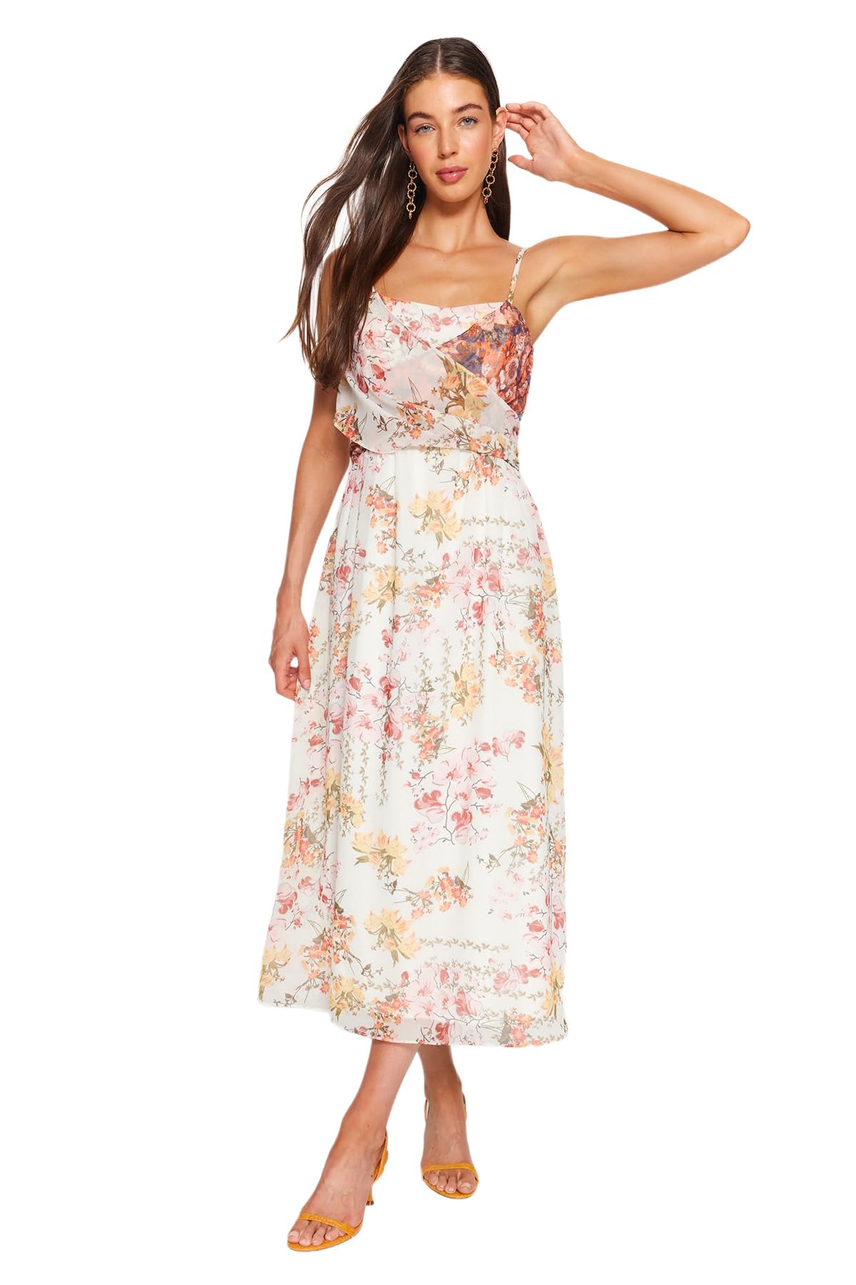 Trendyol Damen Ecru Shift Regular Fit Woven Dress Kleid,