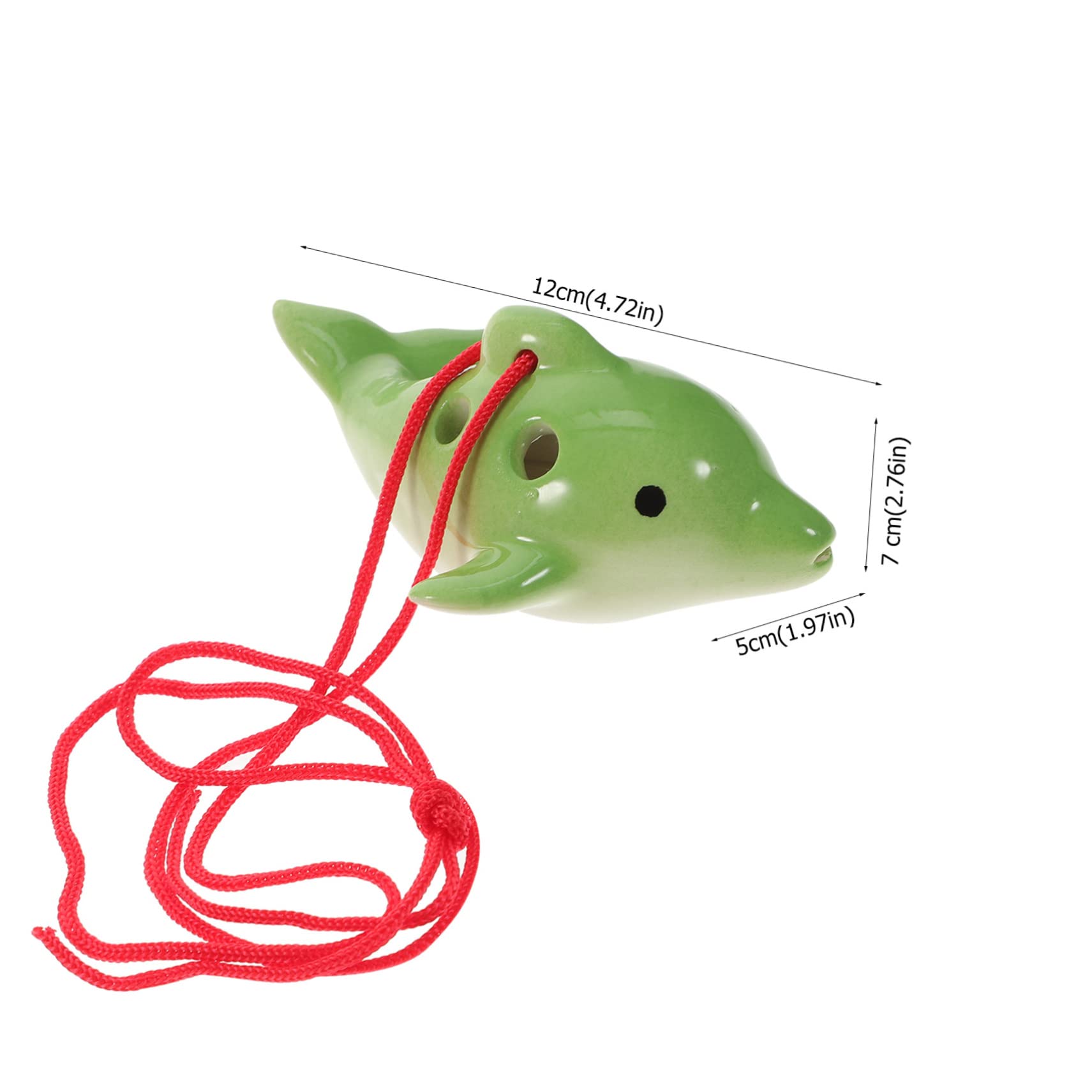 SUPVOX Ceramic Ocarina 6-hole Dolphin Design Portable Wind Instrument for Practice Random