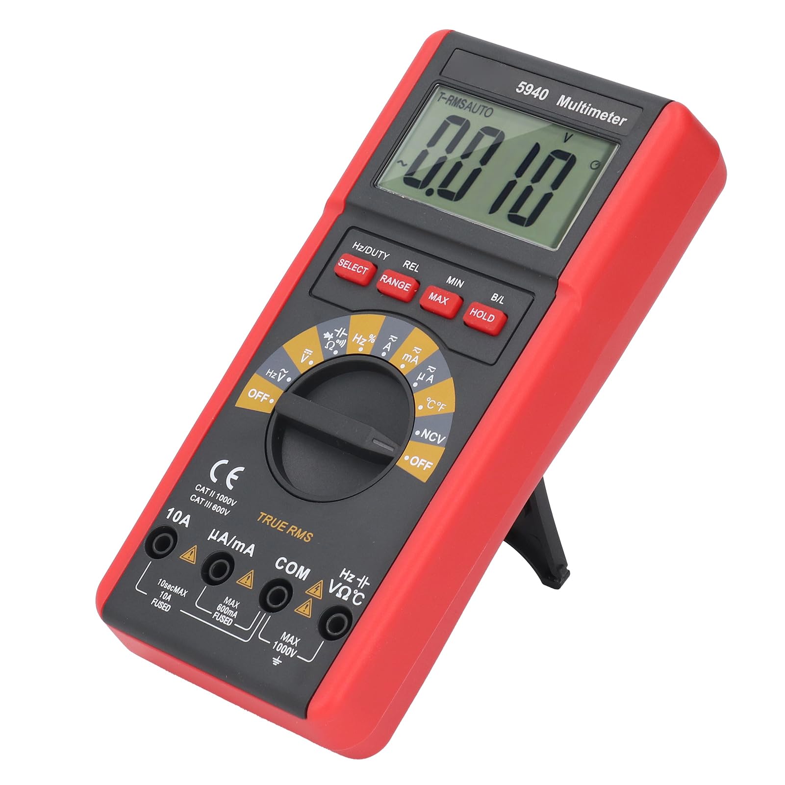Zerodis Digitalmultimeter, mit Rutschfester Gummihülle, Spannungswiderstand-Kapazitätstester für Elektriker, Automobil- und Batterietests