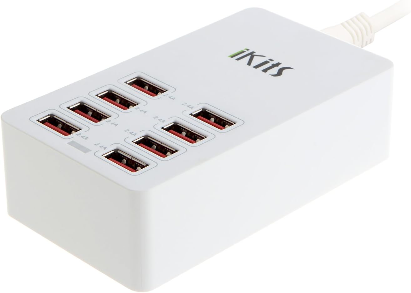 USB Charging Station, iKits 32W 6 Port USB Charger Desk Charging Station Dock with Smart IC for iPhone Xs,XR,8,7Plus,7,6 iPad Pro Air Mini,iPod, Galaxy S9,S8 J3, Moto X,G6, Huawei Mate, LG and More