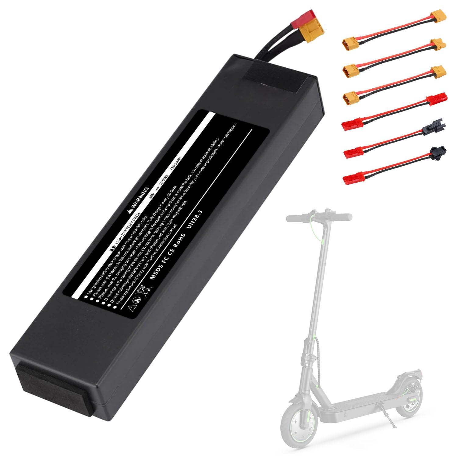 CWUU 36V 7.5AH Electric Scooter General Battery Replacement for iScooter i9 Rechargeable Scooter, Compatible with VOLPAM High Capacity Battery Pack Long-Lasting Performance