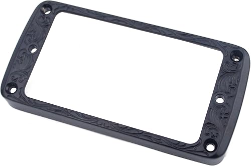 Miniatura 7 de Guyker Juego de anillos de montaje Humbucker de metal con parte inferior curvada  Reemplazo de marco de cubierta de pastillas para puente y cuello,