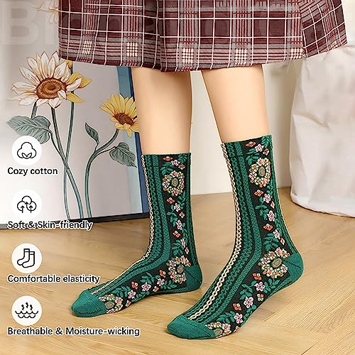 Image of IIG Women's Fashion Cute Cotton Socks Novelty Funny Above Ankle Crew Socks Holiday Gifts for Women 4 /5 Pairs