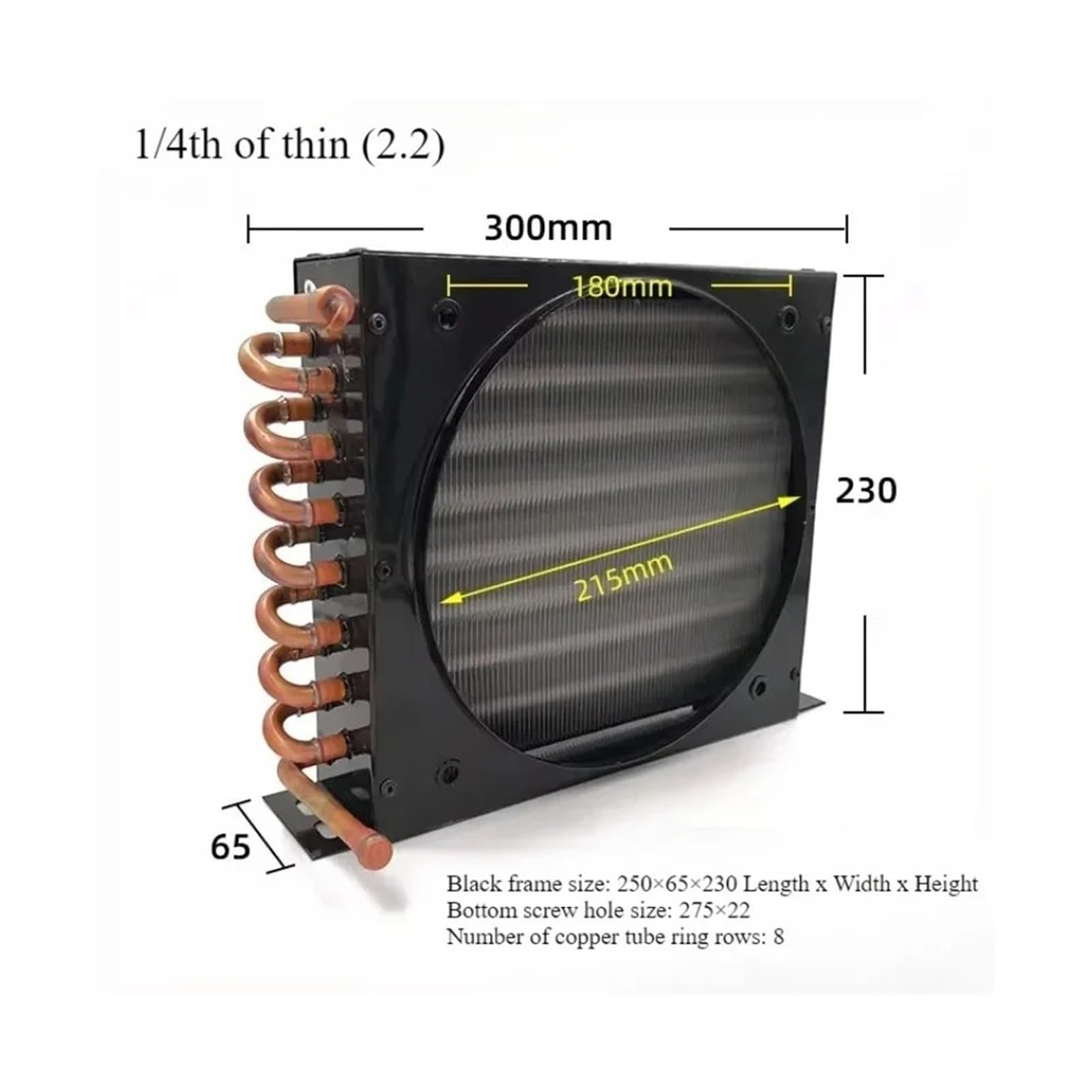 Refrigerador Condensador Con Ventilador Aleta De Aluminio Tubo De Cobre | Radiador Cuadrado Enfriado Por Aire Evaporador Parte De Repuesto Para Congelador(1 2HP 4.4)