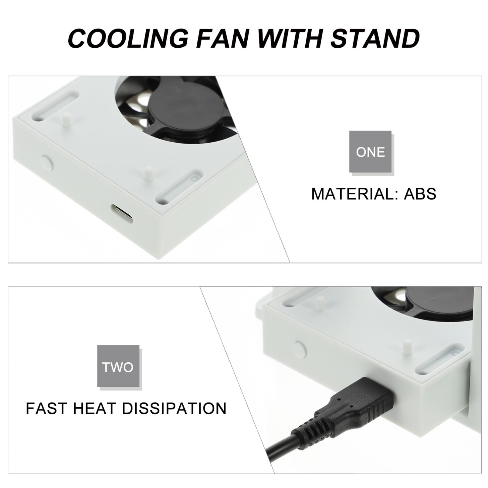 Tofficu Base de Ventilador de Enfriamiento con 3 Velocidades Ajustables y Doble Puerto USB, Soporte Vertical de Abs con Disipación de Calor y Luces LED para Carga