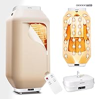 Vista 9 de Secadora de ropa portátil, mini secadora de ropa con control remoto, pequeña secadora eléctrica plegable y compacta con bolsa seca para viajes
