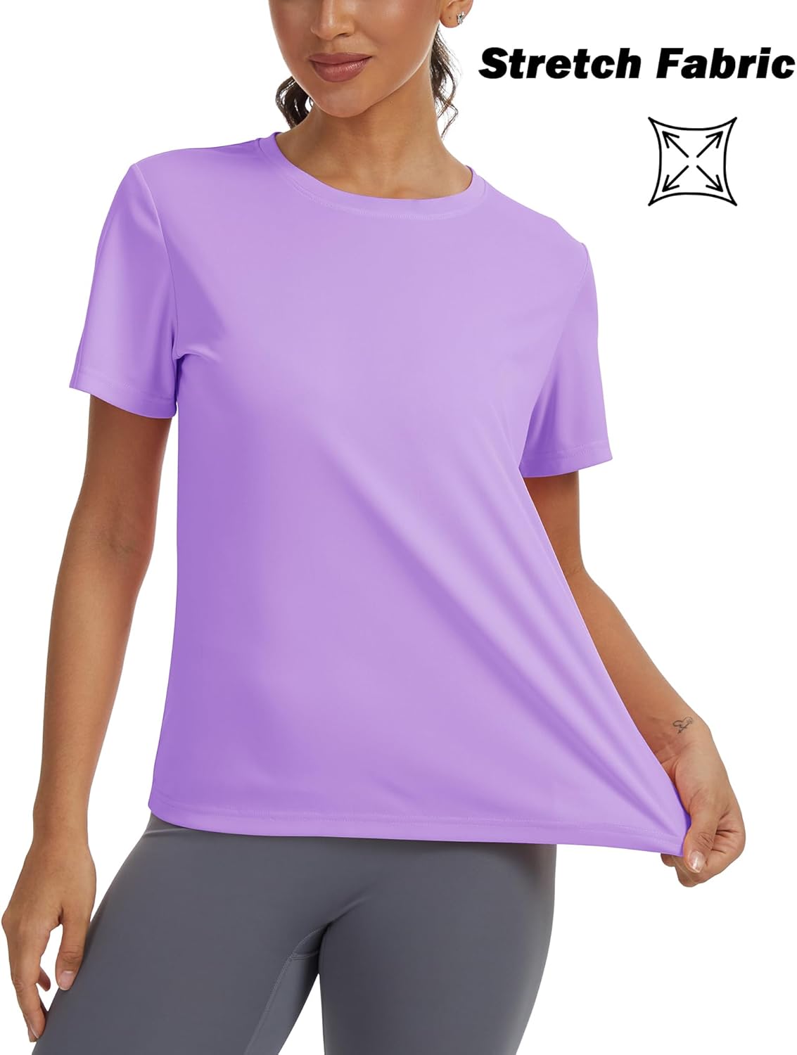 Women's Short Sleeve T-Shirts UPF 50+ UV Protection Quick Dry Shirts for Workout Hiking Running Rash Guard Tops - Image 8