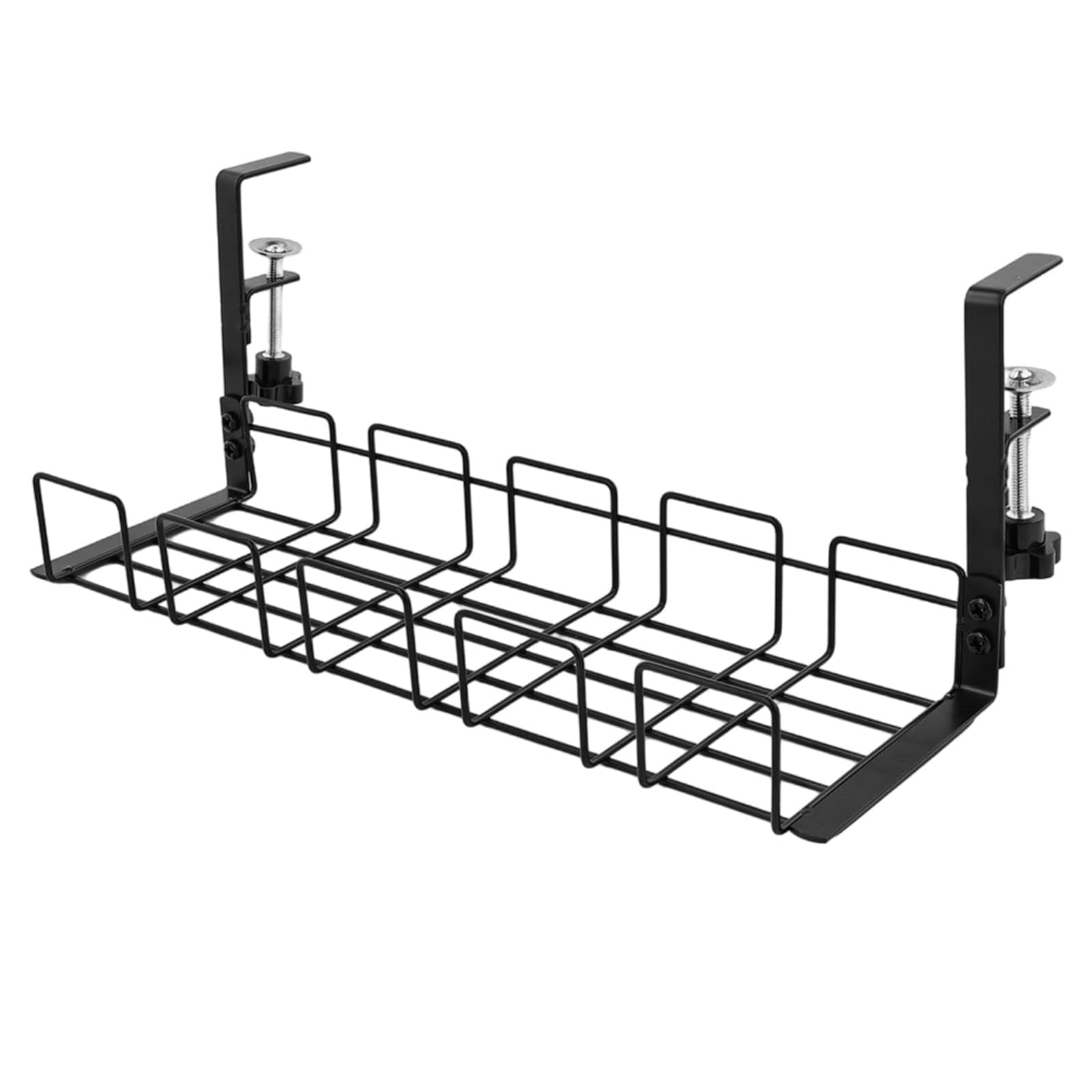 Under Desk Cable Management Tray, No-Drill Metal Cable Manager, Under-Desk Cable Organizer Wire Management Sturdy Metal Cable Tray Basket for Office Kitchen Home Standing Desks